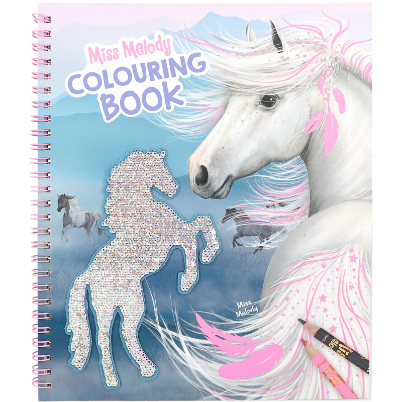 Värityskirja Miss Melody paljettihevonen