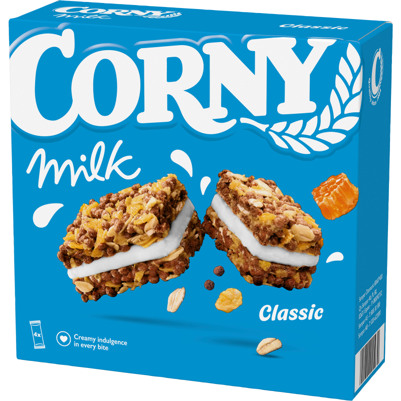 Välipalapatukka Corny 4 x 30 g Milk Classic