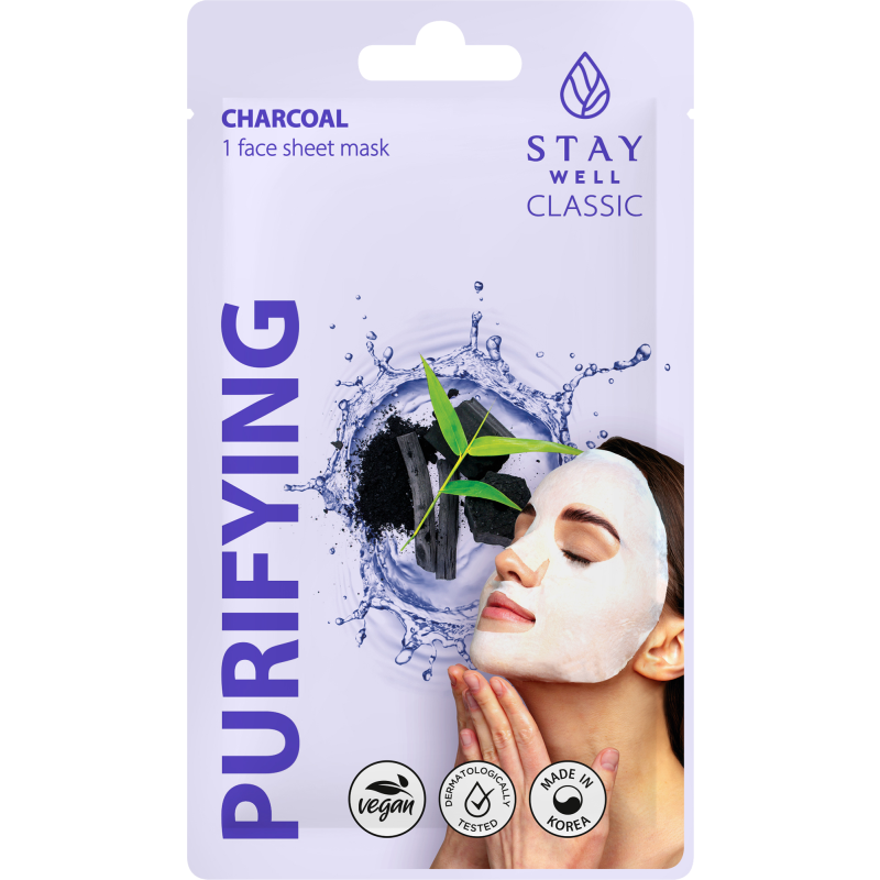 Kangasnaamio Stay Well 20 g Classic Charcoal Purifying