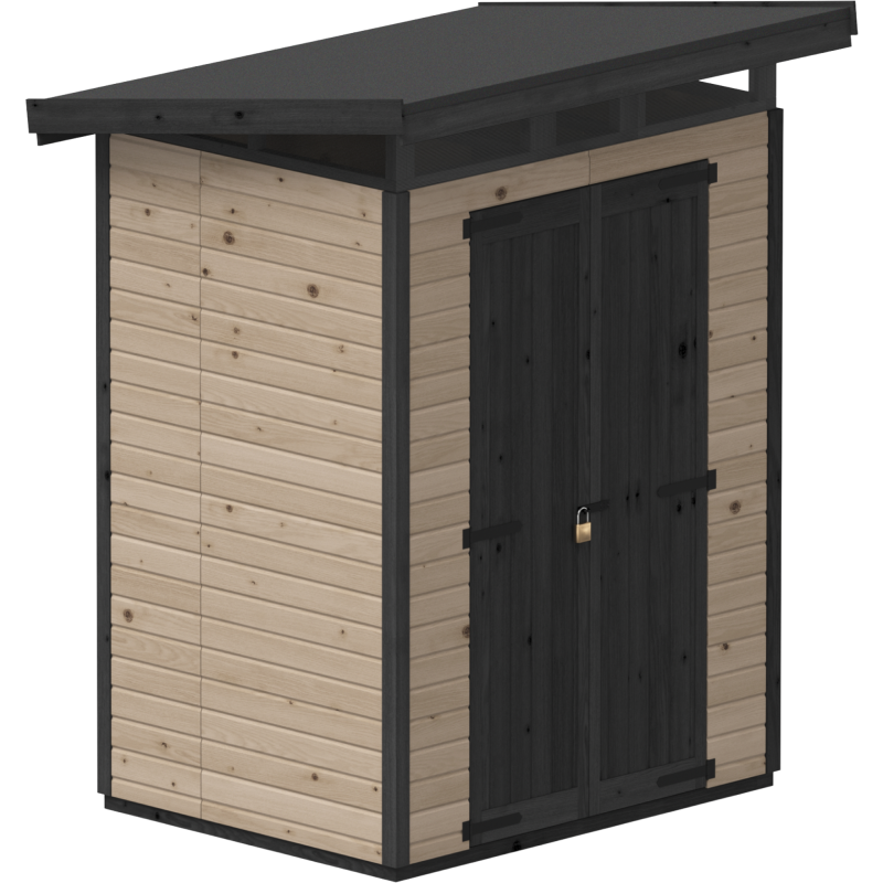 Puutarhavaja Upyard Strongbox M, 163 x 127 x 222 cm, ruskea/musta