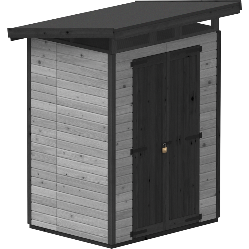 Puutarhavaja Upyard Strongbox M, 163 x 127 x 222 cm, harmaa/musta