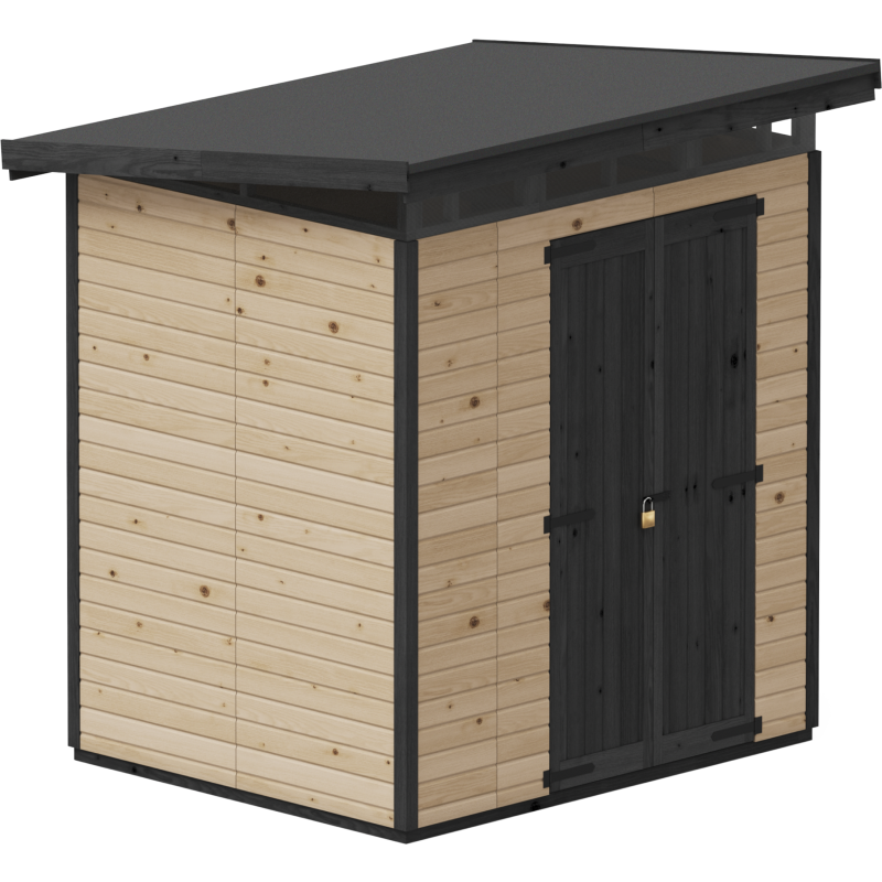 Puutarhavaja Upyard Strongbox L, 203 x 163 x 225 cm, ruskea/musta