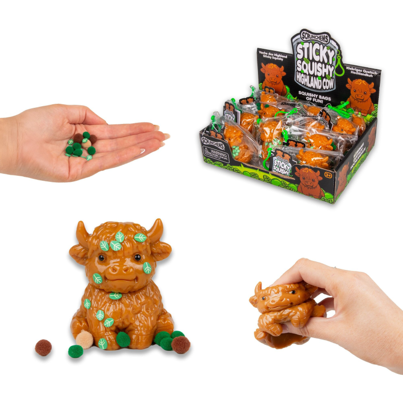 Stressilelu Scrunchems Sticky Squishy ylämaankarja