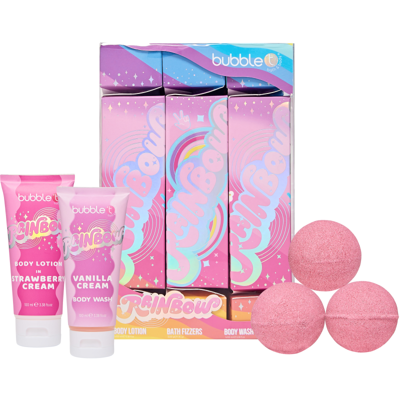 Lahjapakkaus Bubble T vartalonhoitoon Rainbow Crackers