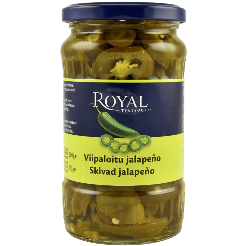Vihreä viipaloitu jalapeno 360 / 175 g