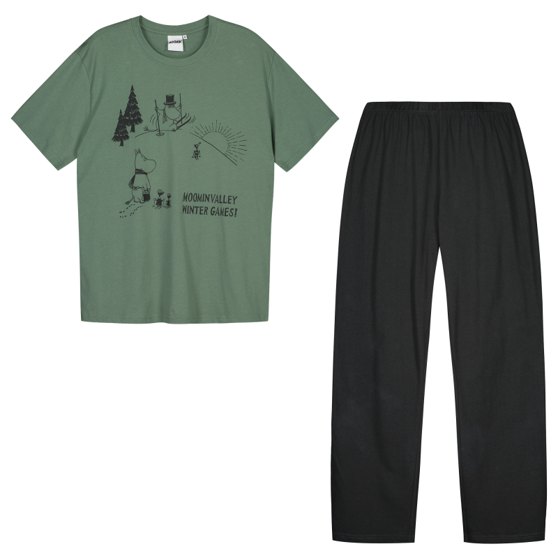 Miesten pyjama Muumi Winter Games pitkä