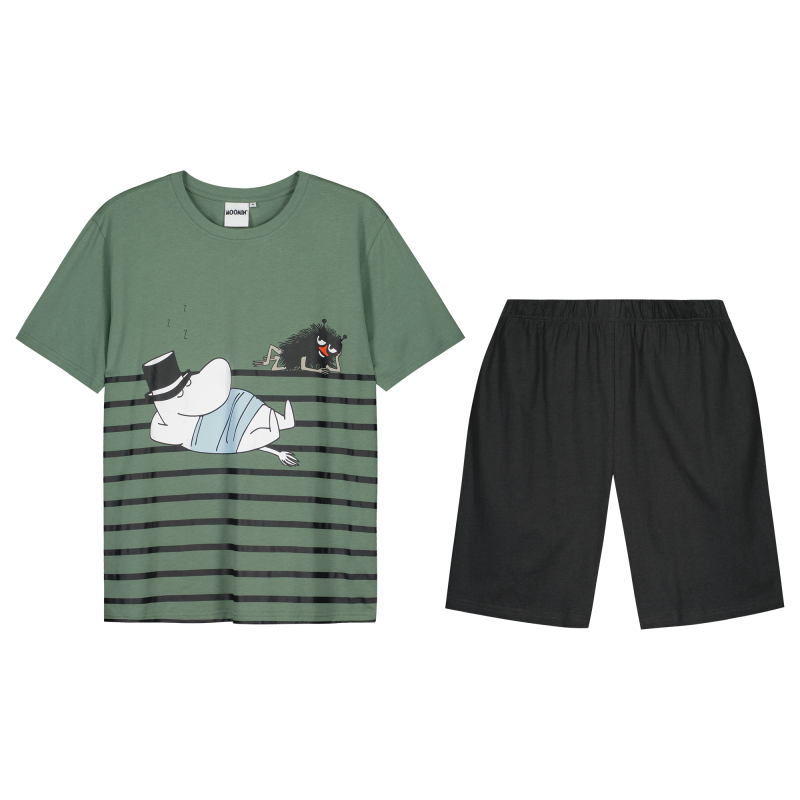 Miesten shortsipyjama Muumi Haisuli & Muumi Pappa