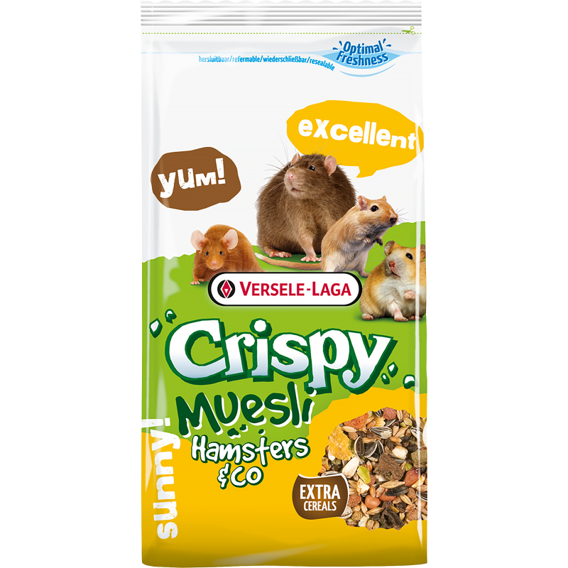 Täysravintoseos Versele-Laga 1 kg Crispy Muesli Hamsterit & jyrsijät