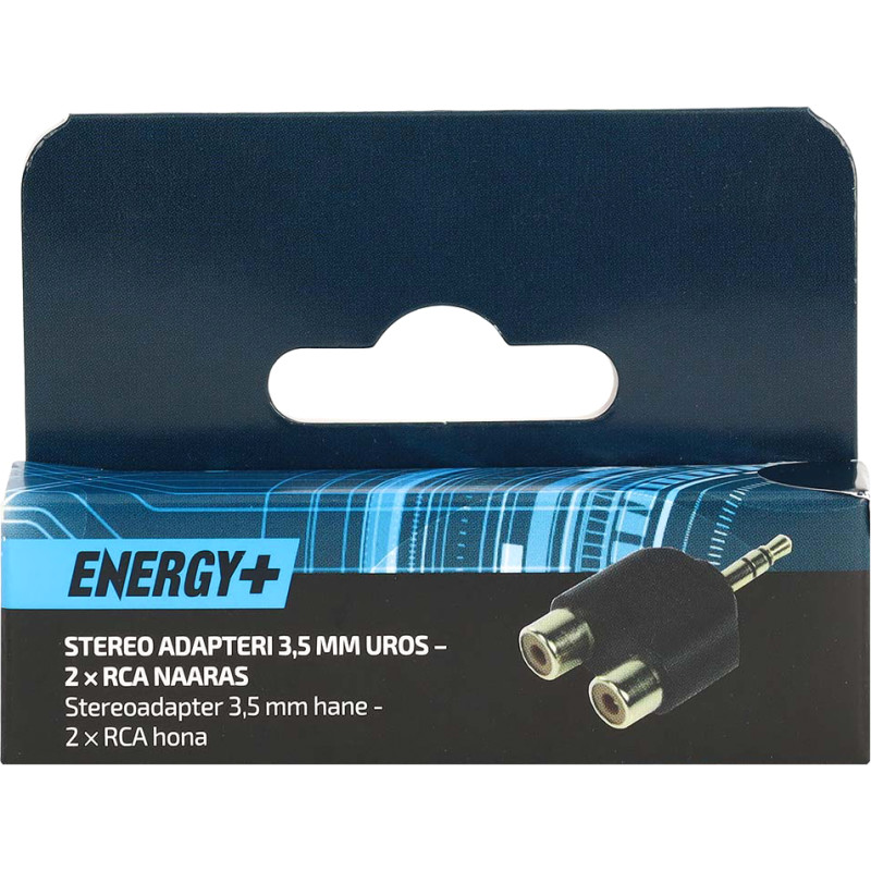 Audioadapteri Energy+ 3.5 mm uros - 2 x RCA naaras