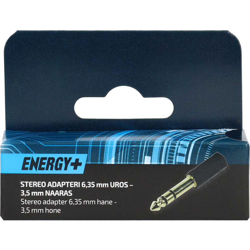 Kuulokeadapteri Energy+ 3,5 mm naaras - 6,3 mm uros