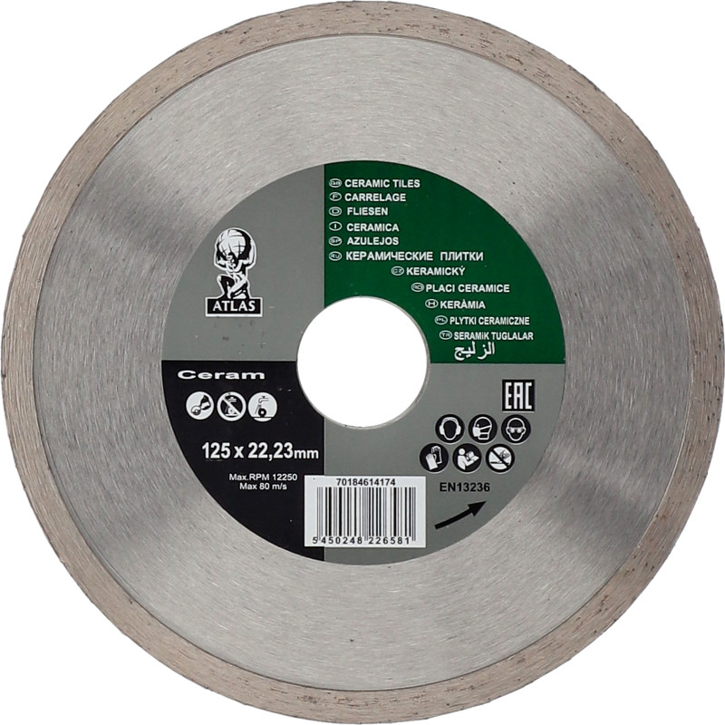 Timanttikatkaisulaikka Atlas 125x22.23mm keraamisille materiaaleille