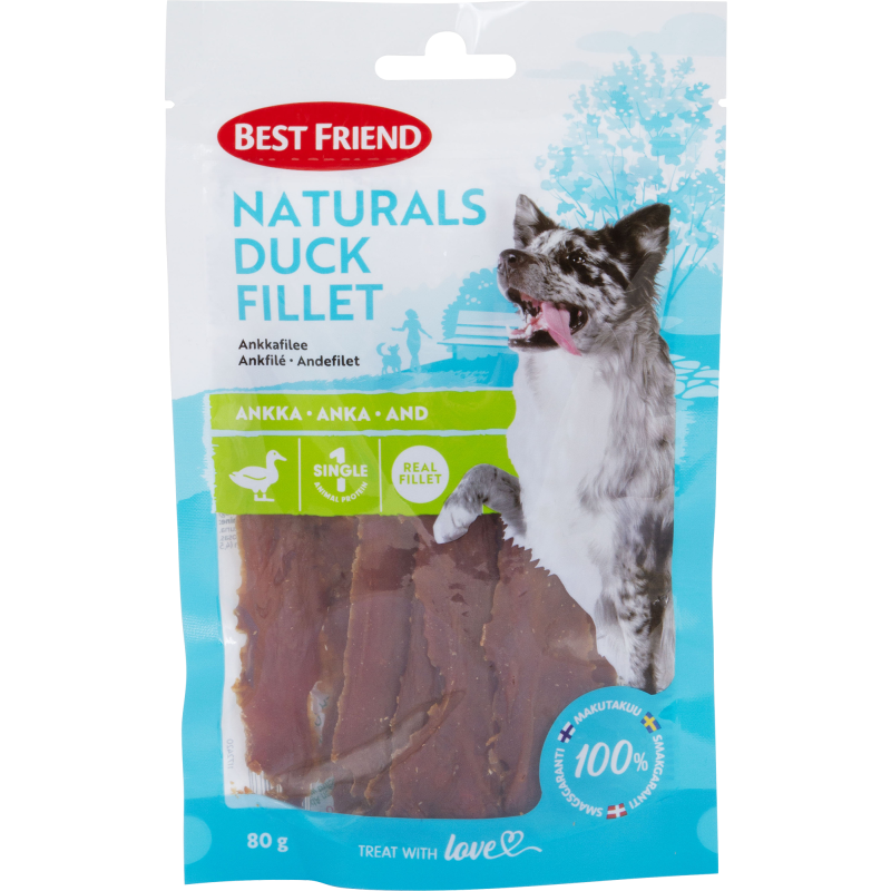 Koiran herkku Best Friend 80 g Naturals ankkafilee