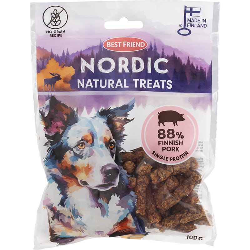Koiran herkku Best Friend 100 g Nordic Natural Treats porsas