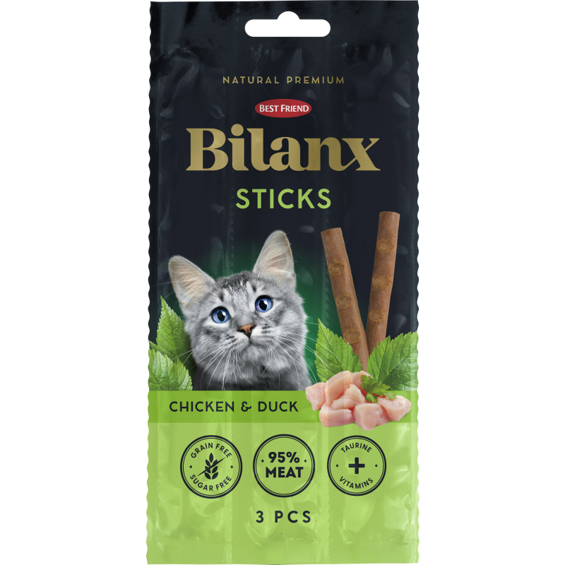 Kissan herkku Best Friend 3 x 5 g Bilanx lihatikku kana & ankka