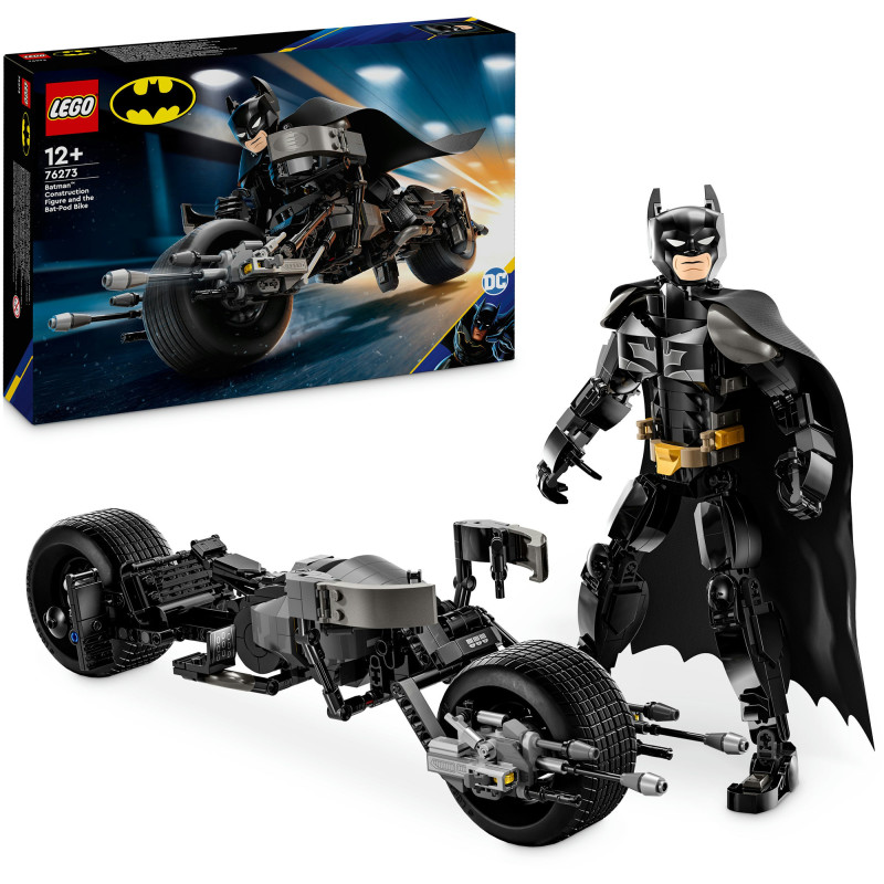 LEGO Super Heroes 76273 Rakennettava Batman-hahmo ja Batpod-pyörä