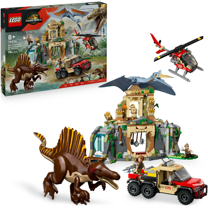 LEGO Jurassic World 76976 Spinosauruksen ja Quetzalcoatlusin pako lentäen