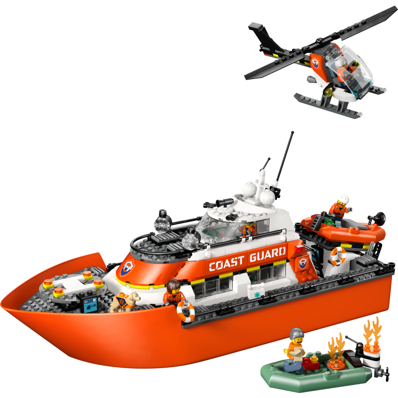 LEGO City Exploration 60504 Rannikkovartioston pelastusalus ja helikopteri