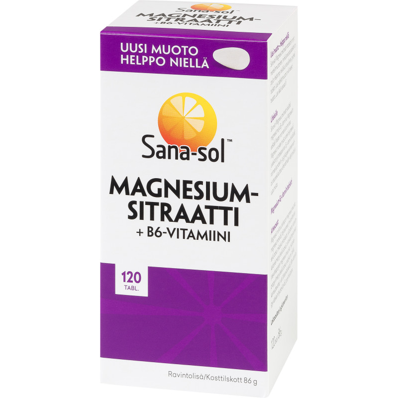 Magnesiumsitraatti + B6 120 kpl