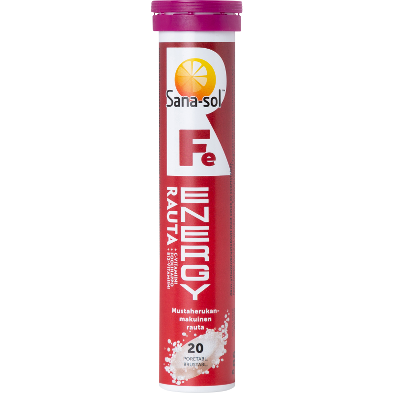 Poretabletti Sana-Sol 20 kpl Fe-Energy rauta mustaherukka