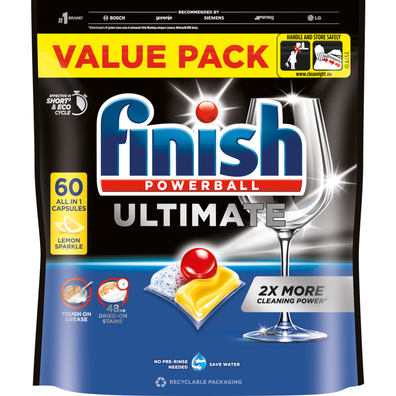 Konetiskitabletti Finish 60 kpl Ultimate Lemon