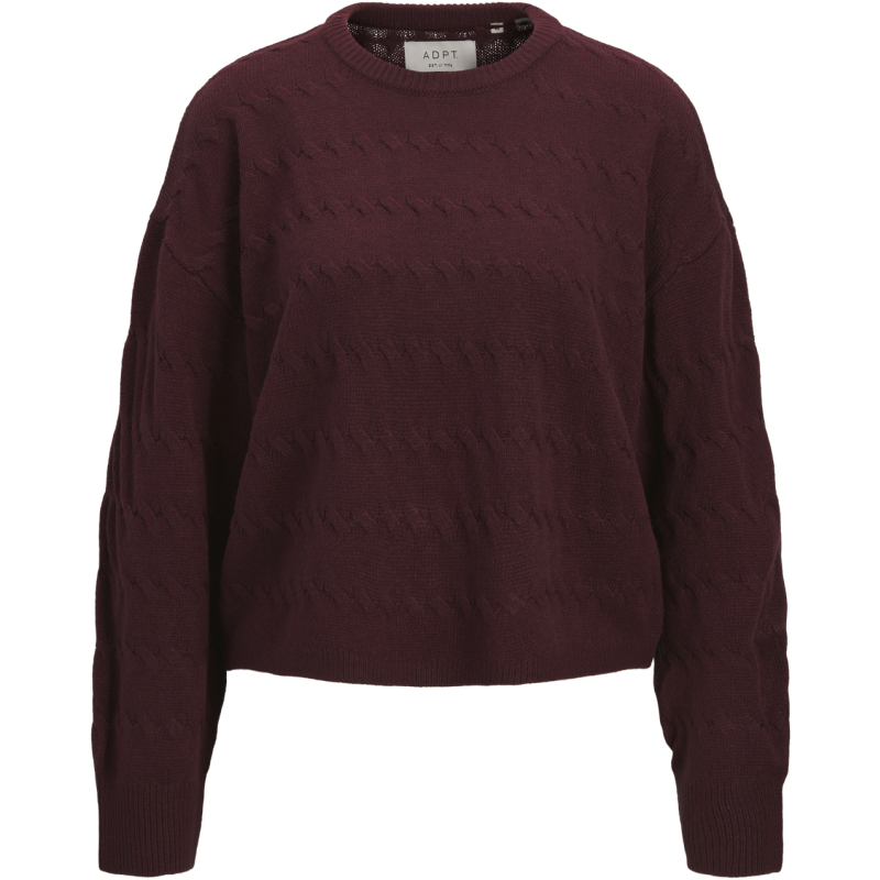 Naisten palmikkoneulepusero ADPT Molly O-Neck Cable Knit