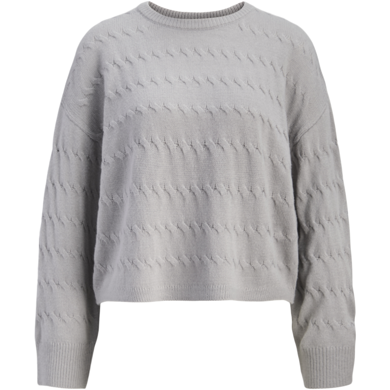 Naisten palmikkoneulepusero ADPT Molly O-Neck Cable Knit