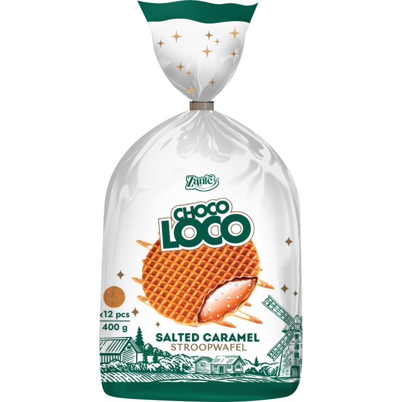 Stroopvohveli Choco Loco 400 g suolainen karamelli