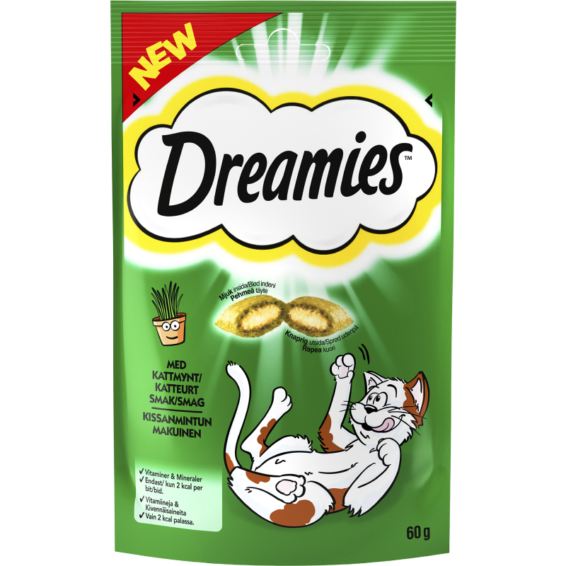 Kissanherkku Dreamies 60 g kissanminttu