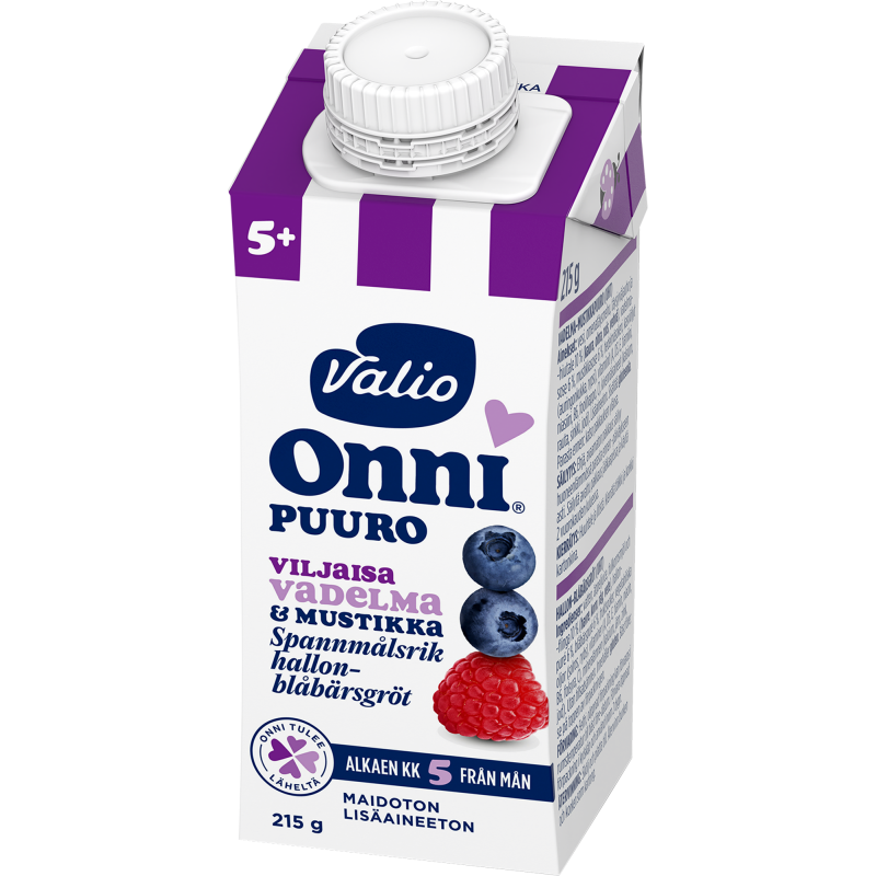 Vadelma-mustikkapuuro Valio Onni 215 g 5 kk
