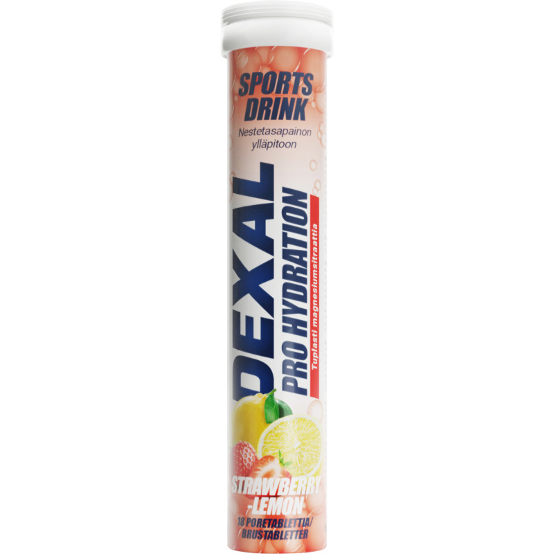 Poretabletti Dexal 18 kpl Pro Hydration Mansikka-sitrus + Magnesiumsitraatti