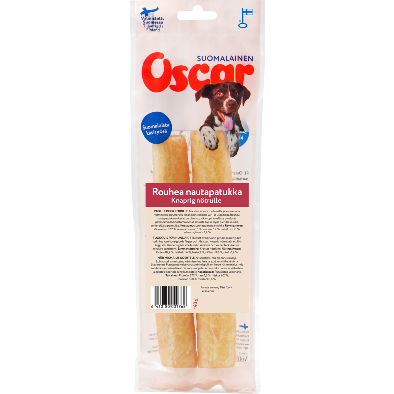 Koiran puruherkku Oscar 140 g rouhea nautapatukka