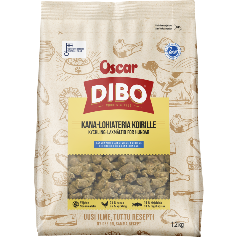 Koiranruoka Dibo 1,2 kg kana-lohiateria
