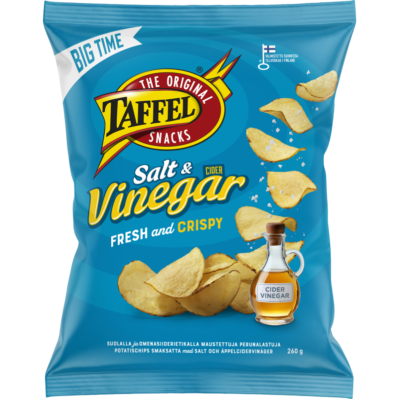 Perunalastu Taffel 260 g Salt & Vinegar