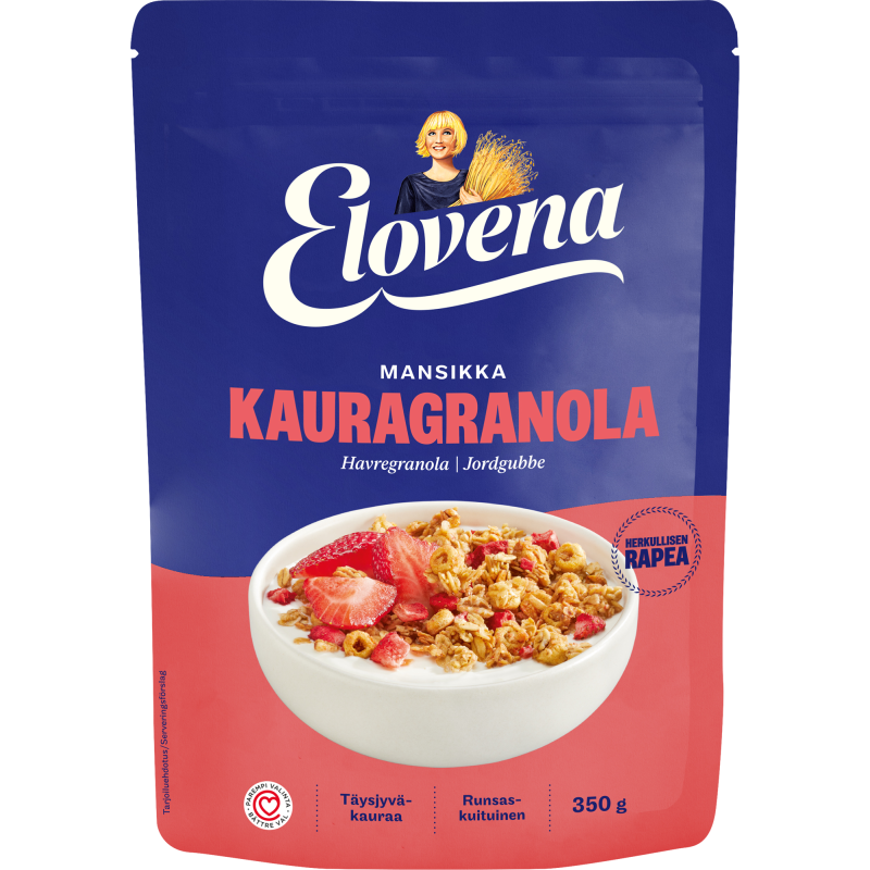Elovena Kauragranola 350 g mansikka