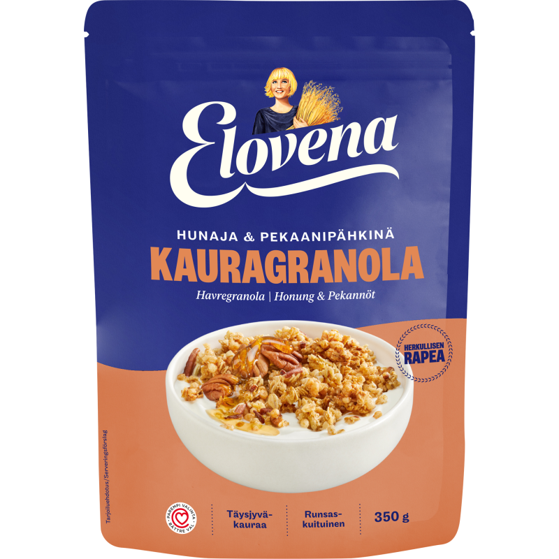 Kauragranola Elovena 350 g hunaja & pekaanipähkinä