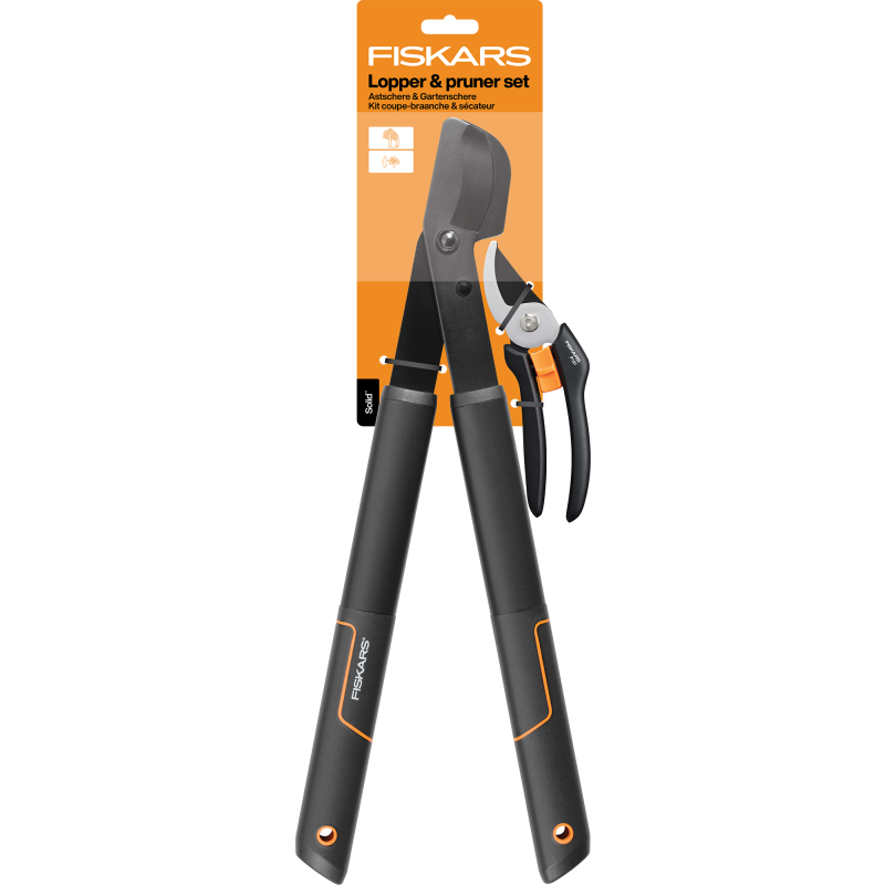 Raivaussakset Fiskars Solid L28 + Oksasakset P121 setti