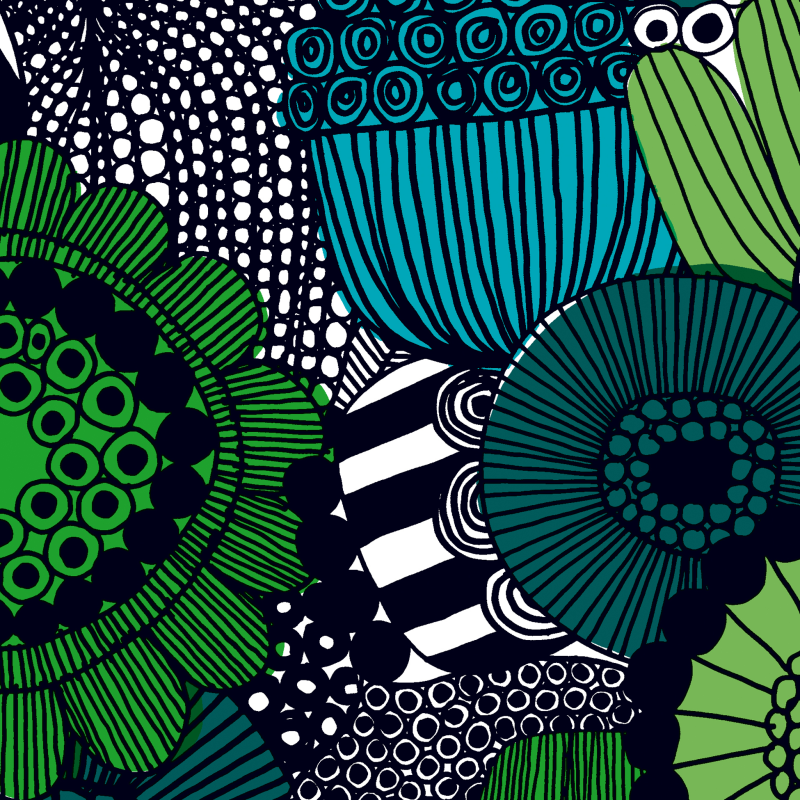 Lautasliina Marimekko 33 cm Siirtolapuutarha sinivihreä