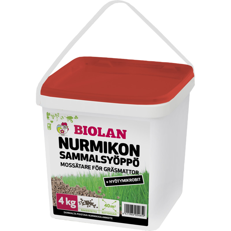 Nurmikon sammalsyöppö Biolan 4 kg