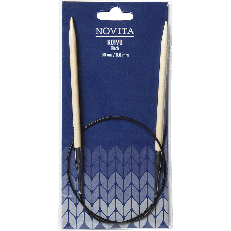 Pyöröpuikot Novita 60 cm 6 mm koivu