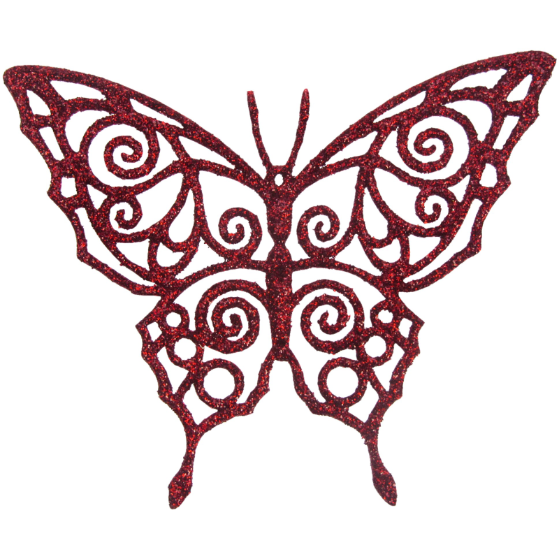 Perhonen Weiste 115 mm punainen glitter