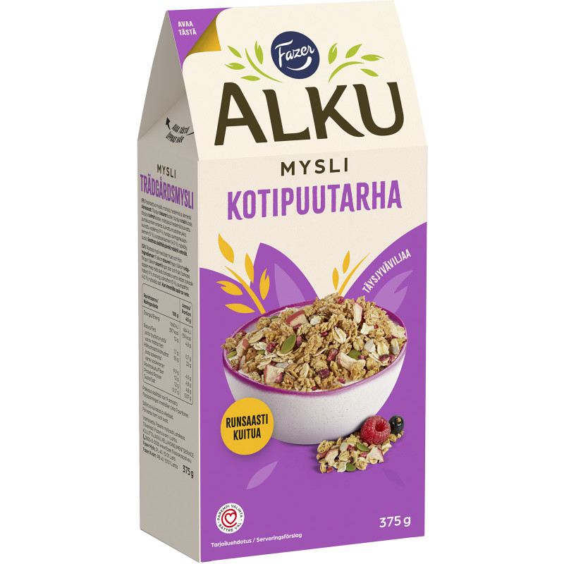 Kotipuutarhamysli Fazer Alku 375 g