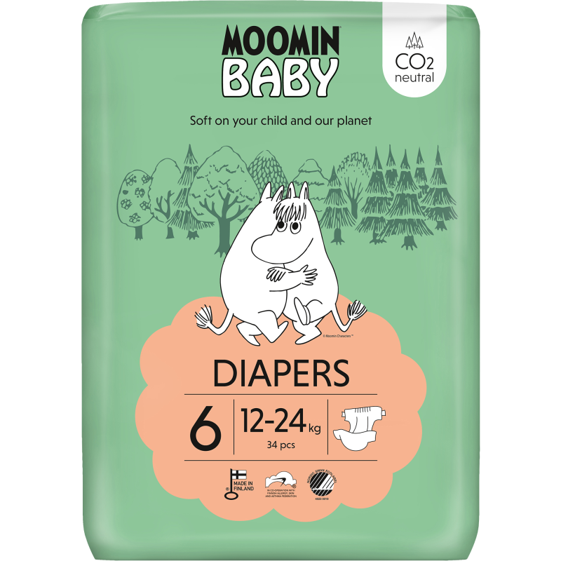Teippivaippa 34 kpl Muumi Baby 6, 12-24 kg