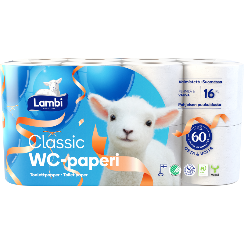 WC-paperi Lambi 16 rl Kesä valkoinen