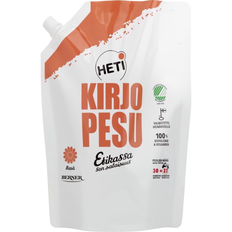 Pyykinpesunestet Heti 1,5 l kirjo täyttöpussi