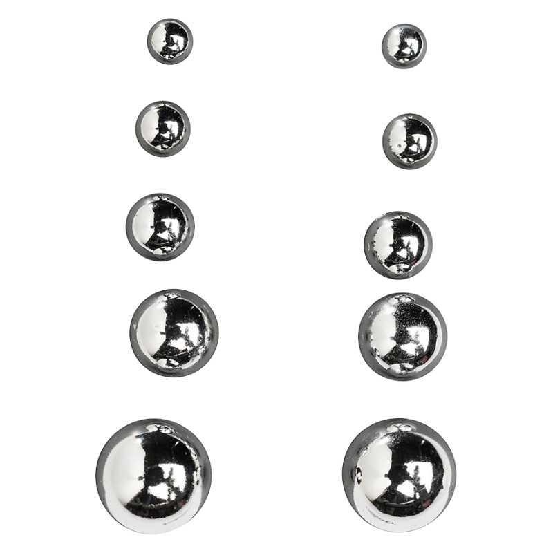 Korvakorusetti hopeapallot 5 paria