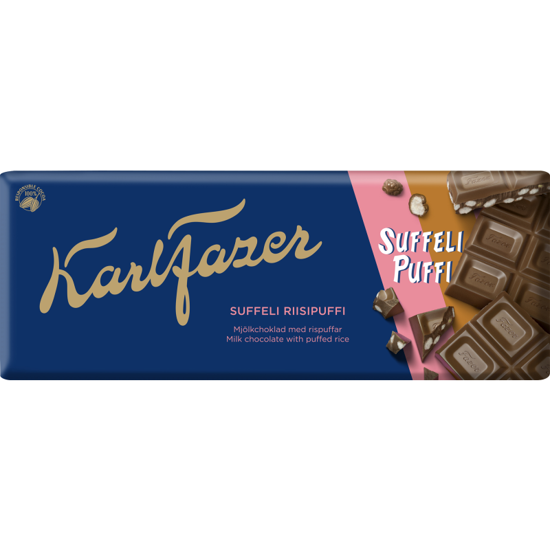 Suklaalevy Fazer 185 g Suffeli riisipuffi