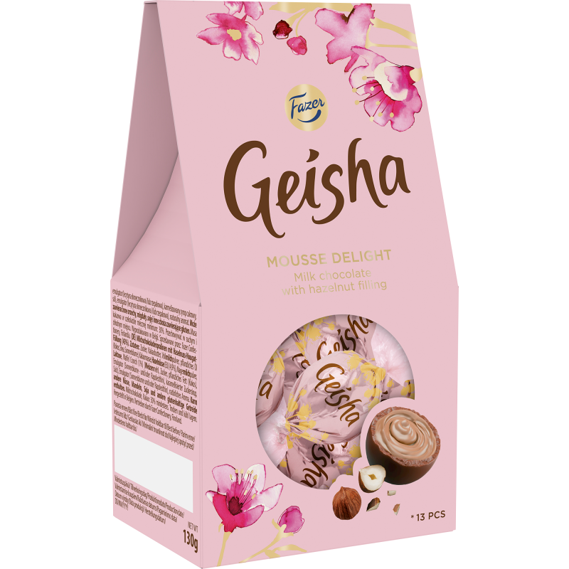 Konvehti Fazer 130 g Geisha Mousse Delight suklaa-hasselpähkinä
