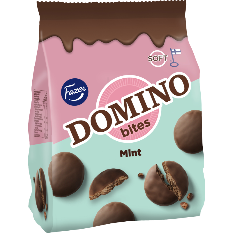 Herkuttelukeksi Fazer 174 g Domino Bites Mint