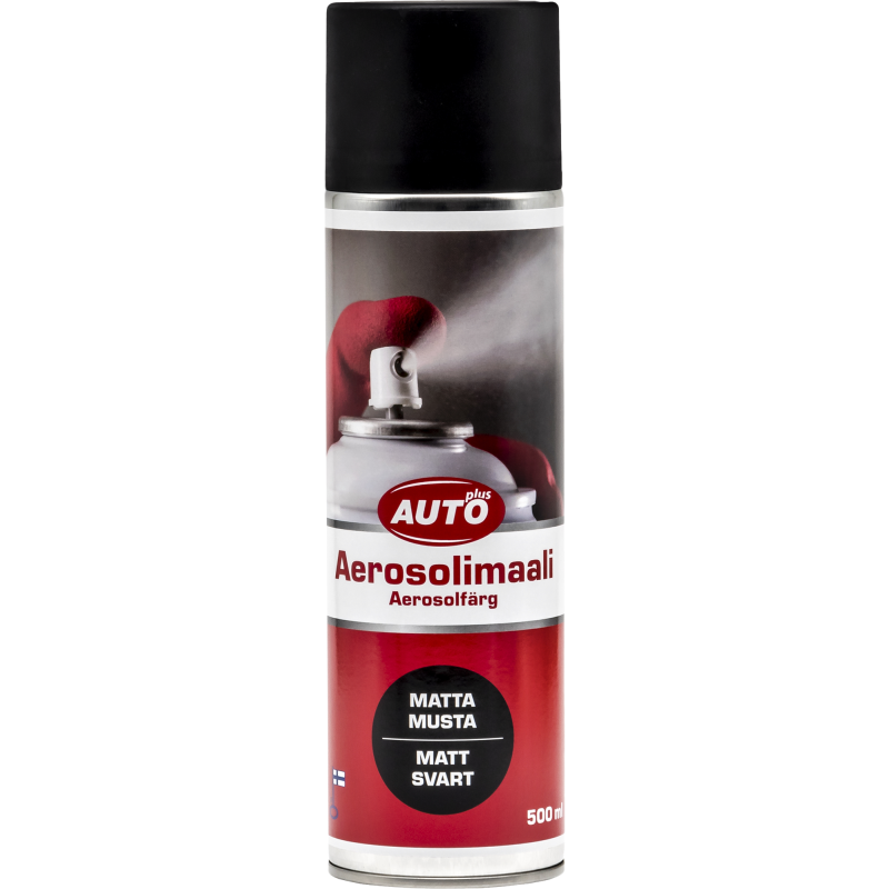 Alkydi aerosolimaali Autoplus matta musta 500 ml