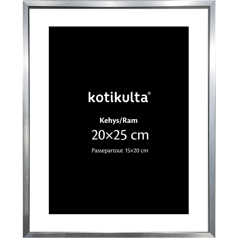 Valokuvakehys Kotikulta 20 x 25 cm alumiinia hopea